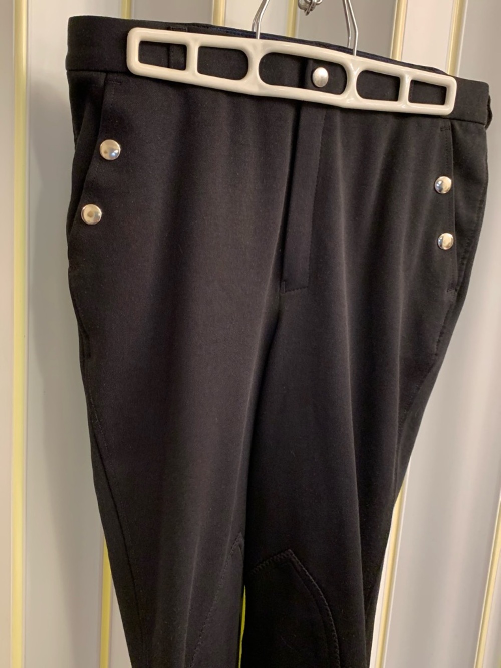 Shires Equestrian “Saddle Huggers”  Riding Breeches with Silver Snap Details